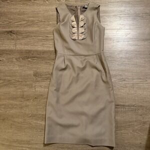 J. Crew 100% Wool Sleeveless Sheath Dress Gray/Brown Size 0 (see Measurements)